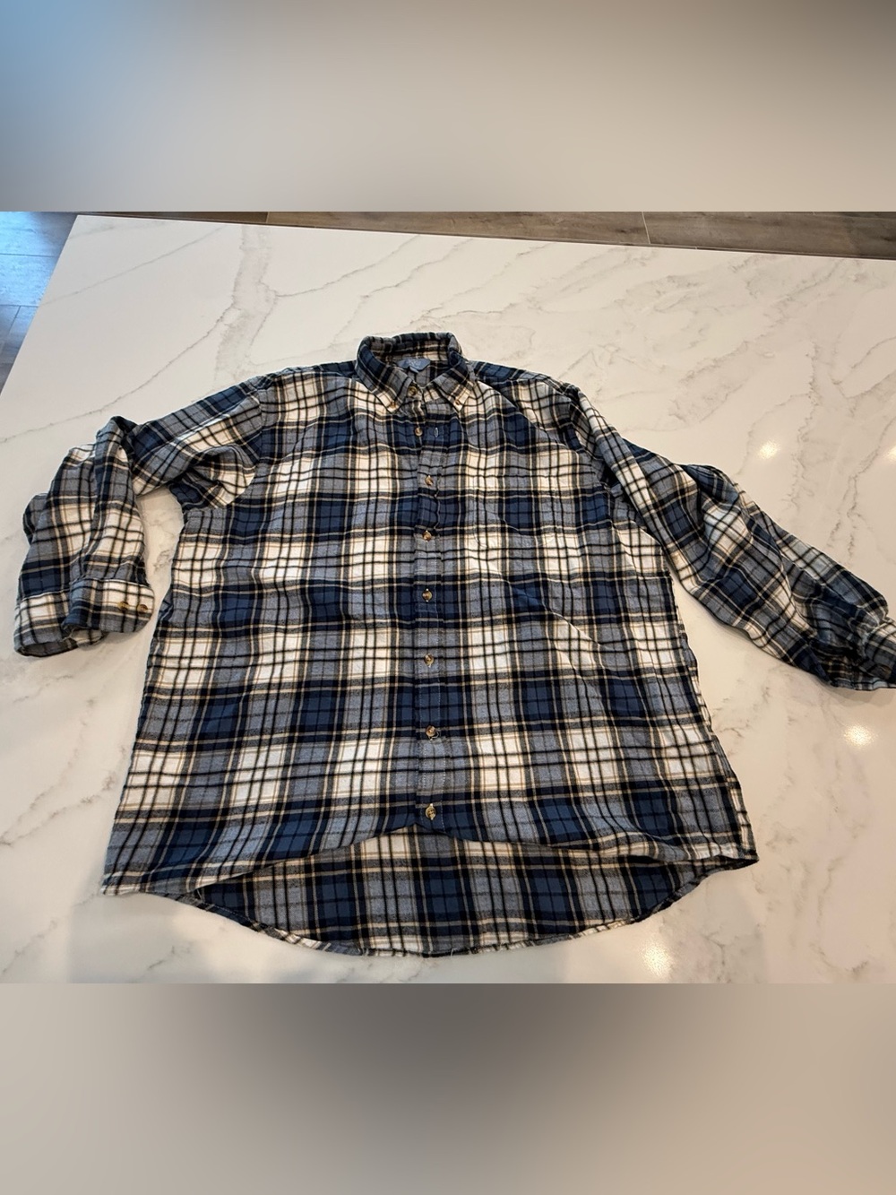 Men's Tackle and Tides Blue Plaid Button-Up Shirt Size: XXL